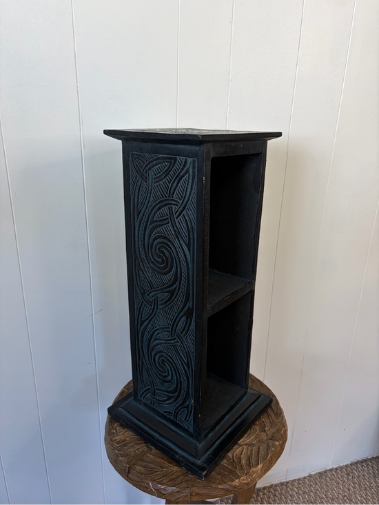Vintage Other - Hand Carved Celtic Knot Wood Display Shelf Gothic Irish Rustic Folk Art Vintage